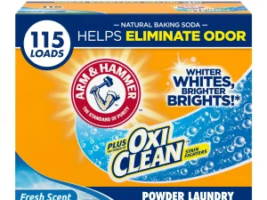 ARM & HAMMER Plus OxiClean Powder Laundry Detergent, Fresh Scent, 115 Loads