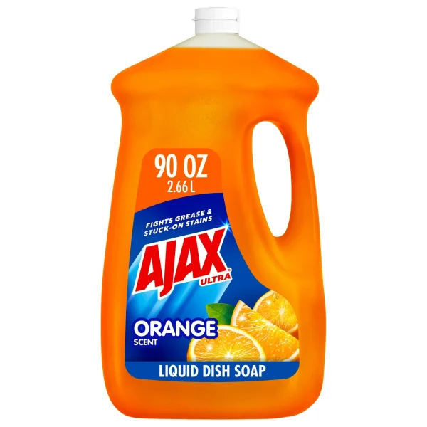 Ajax Ultra Triple Action, Dishwashing Liquid Dish Soap, Orange, 90 Fluid Ounce