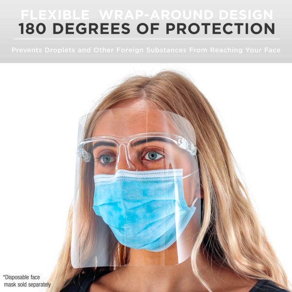 TCP Global Salon World Safety Face Shields with All Clear Glasses Frames